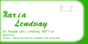 maria lendvay business card